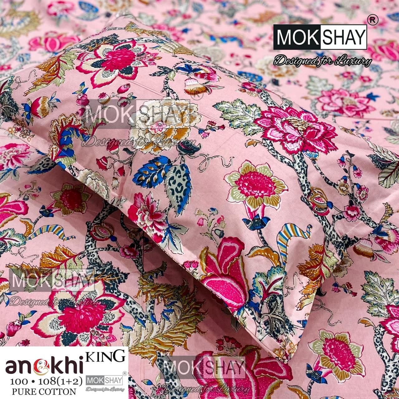 MOKSHAY ANOKHI King Size 100% Pure Cotton Bedsheet Set
