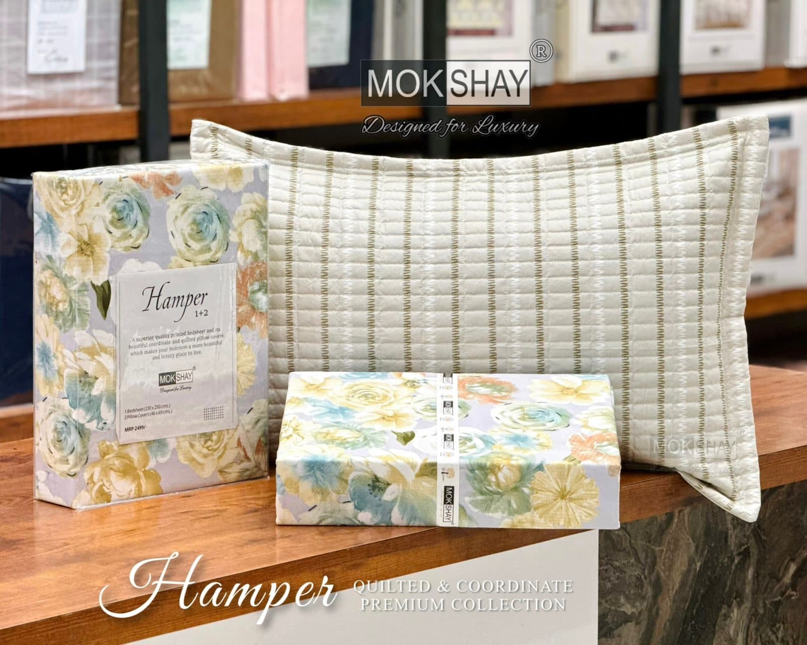 MOKSHAY Hamper 1+2 Bedsheet Set – Blue Floral